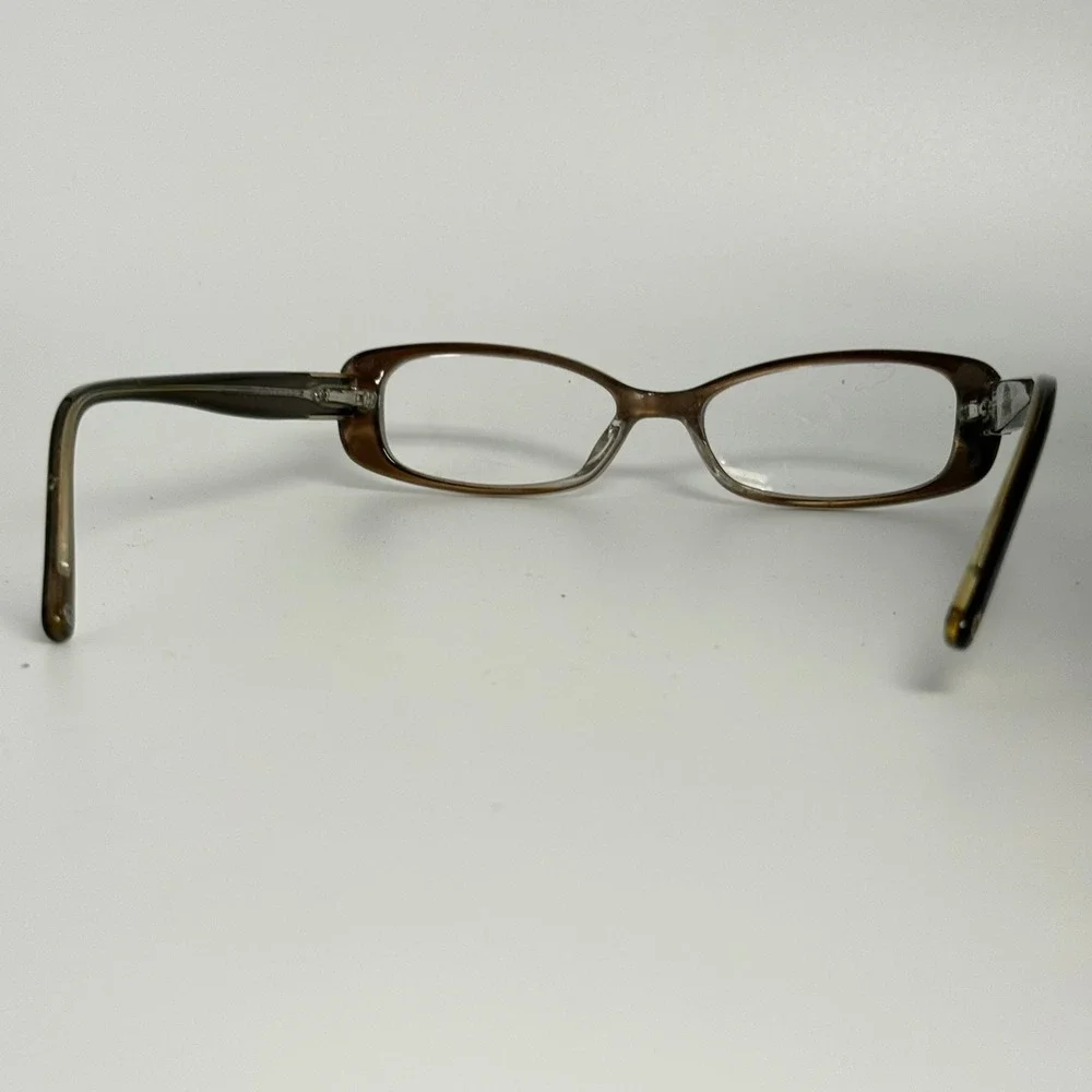 Coach Fionna 201C Brown Tortoise Rectangle Eyeglass Frames Crystal Accents Women